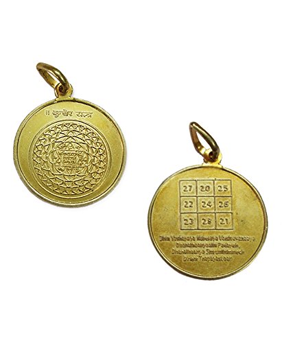 Kubera Yantra Pendant In Copper Gold Plated 