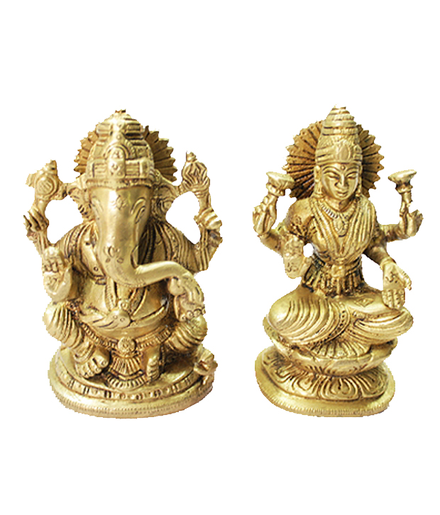 Ganesh Laxmi Idol In Brass