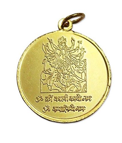 Mahakali Yantra Pendant In Copper Gold Plated