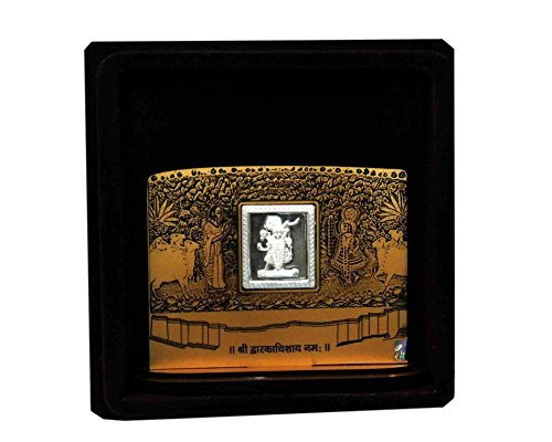 Shreenathji Wooden Frame With Pure Silver Coin Of 7 Grams