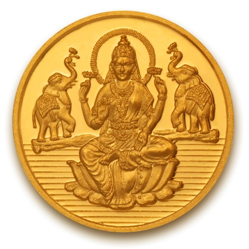 Goddesss Laxmi Coin In Pure 999 Gold 24K 10 Grams